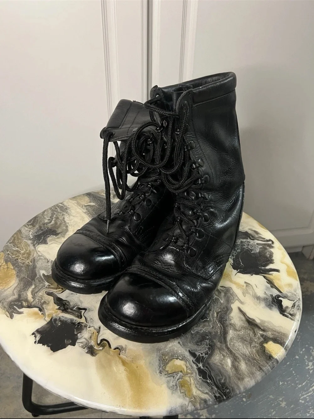 Vintage Corcoran 10” Field Boots Black Leather Made in USA